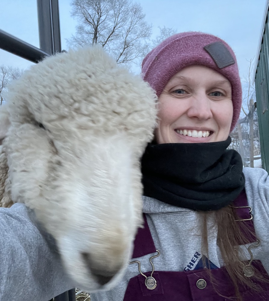 Rebekah with a sheep
